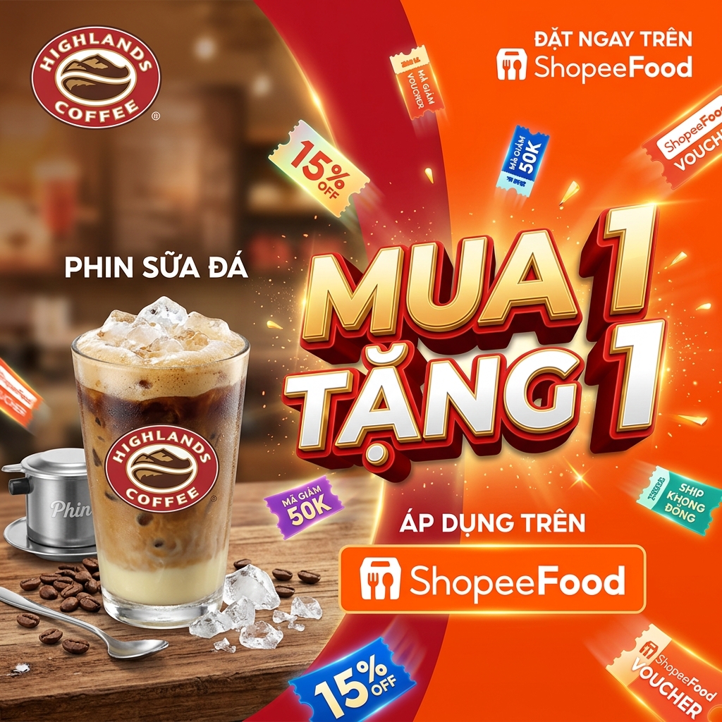 Highlands Coffee Mua 1 Tặng 1