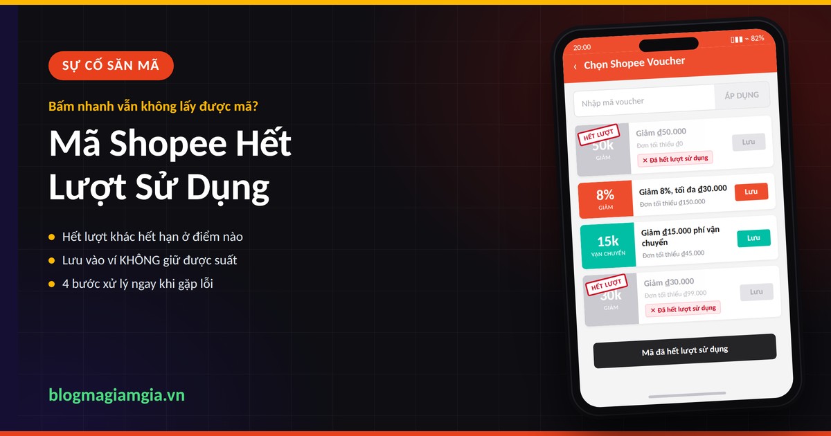 Mã Shopee Hết Lượt Sử Dụng